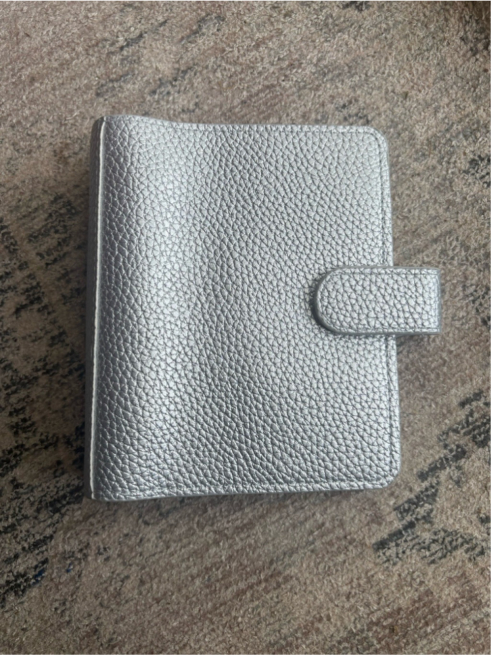 Print Pression 5x6” Silver Pebbled Travelers Notebook 1.5” Rings Cover with Snap - Picture 2 of 8